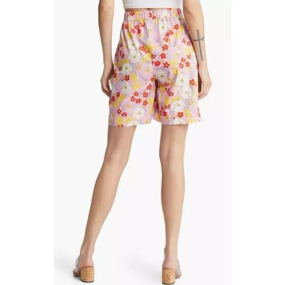 VERO MODA Taya Floral Cotton Shorts In Prism Pink ~ 100% Cotton. Size Medium. 12 - Picture 2 of 12